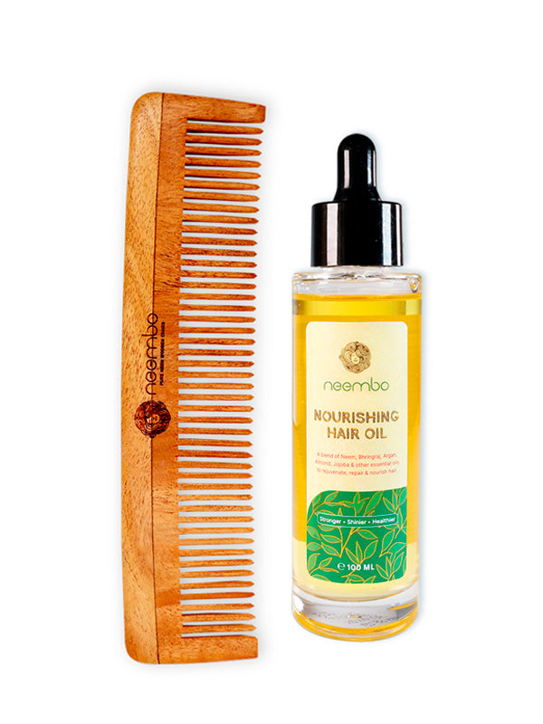 Neembo -  Nourishing Hair Oil + Regular Size Combs Combo